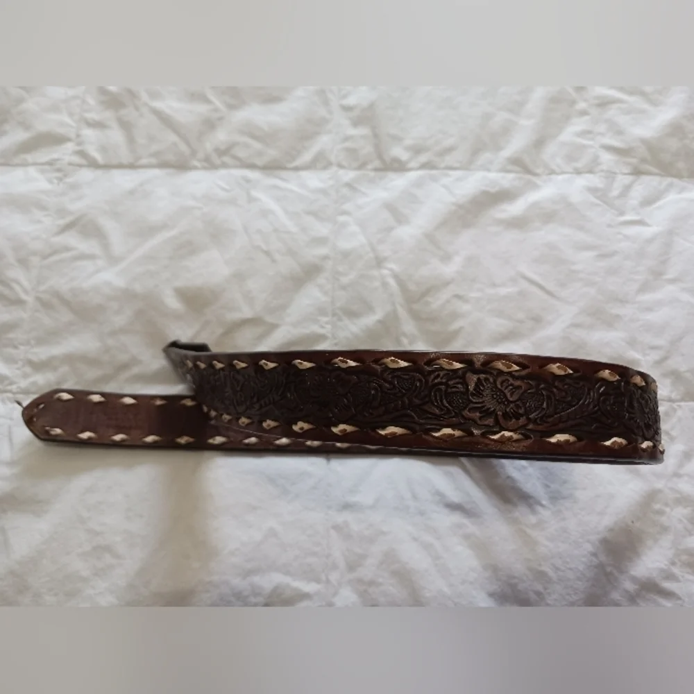 Tooled Leather Western Belt child